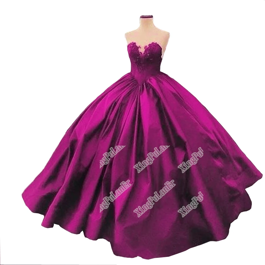 XingPuLanEr Bungundy пышные платья для Quinceanera 2019 Бальное Платье милое конфетное платье