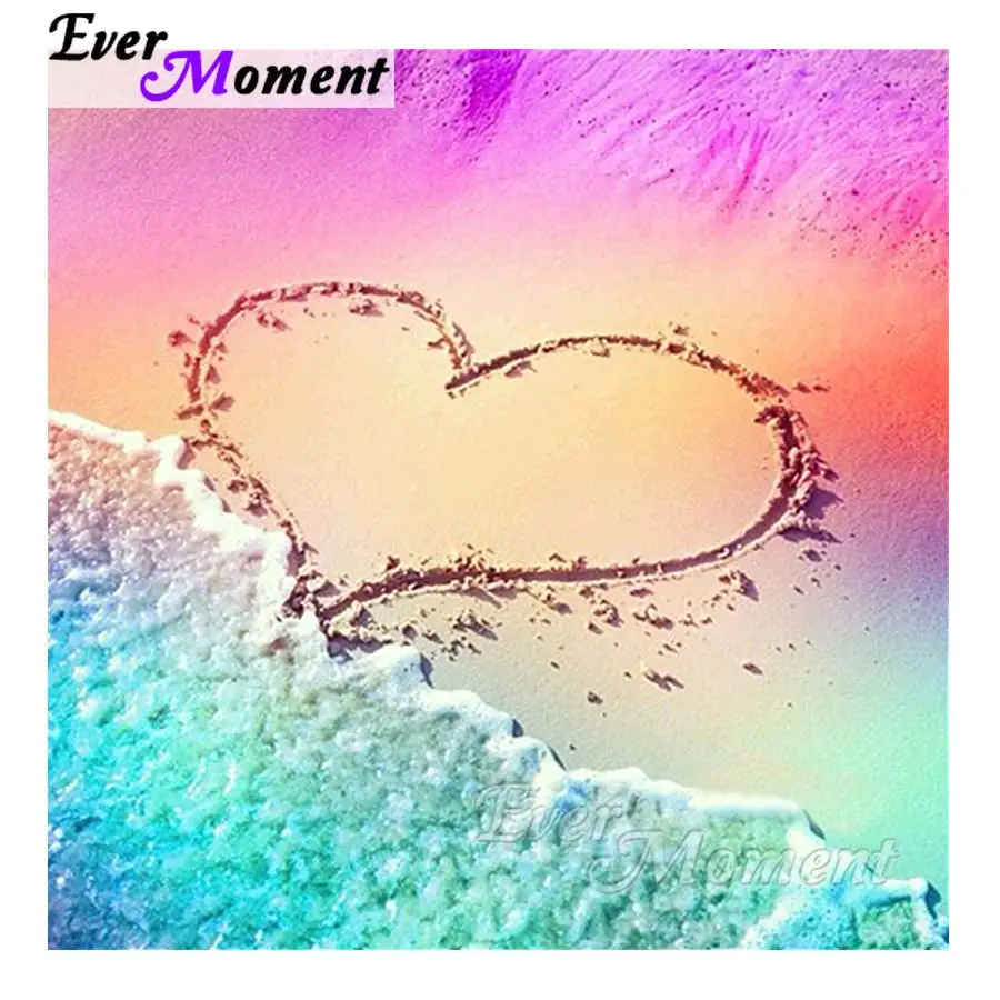 Алмазная 5D картина с сердцем любовью морским берегом украшение для дома алмазная