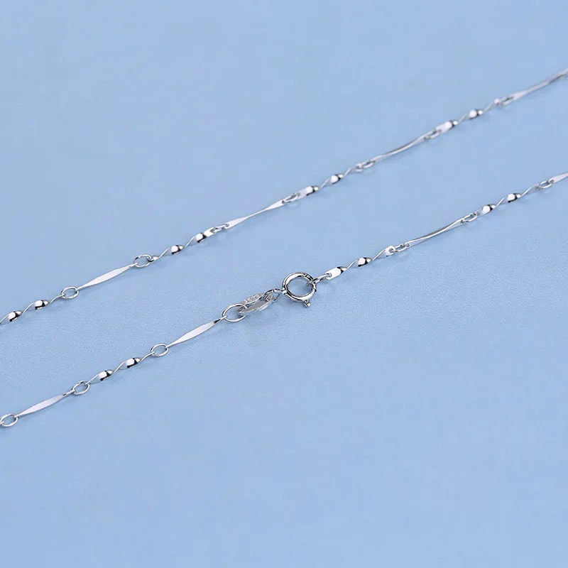 Женская Цепь из стерлингового серебра 925 пробы ожерелье с подвеской 0 7 мм 18 дюймов