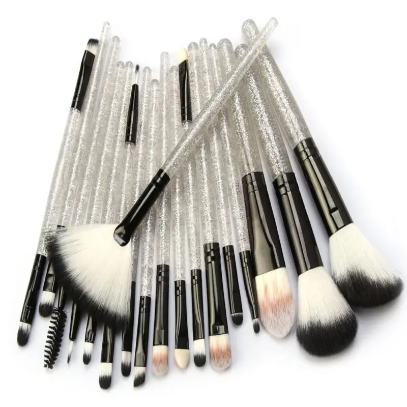 18pcs SB 15/18 шт. кисти для макияжа Набор теней для век подводка для глаз и бровей с ресницами, губами тональный крем Мощность Косметическая Кисть для макияжа инструмент - Handle Color: 18pcs SB