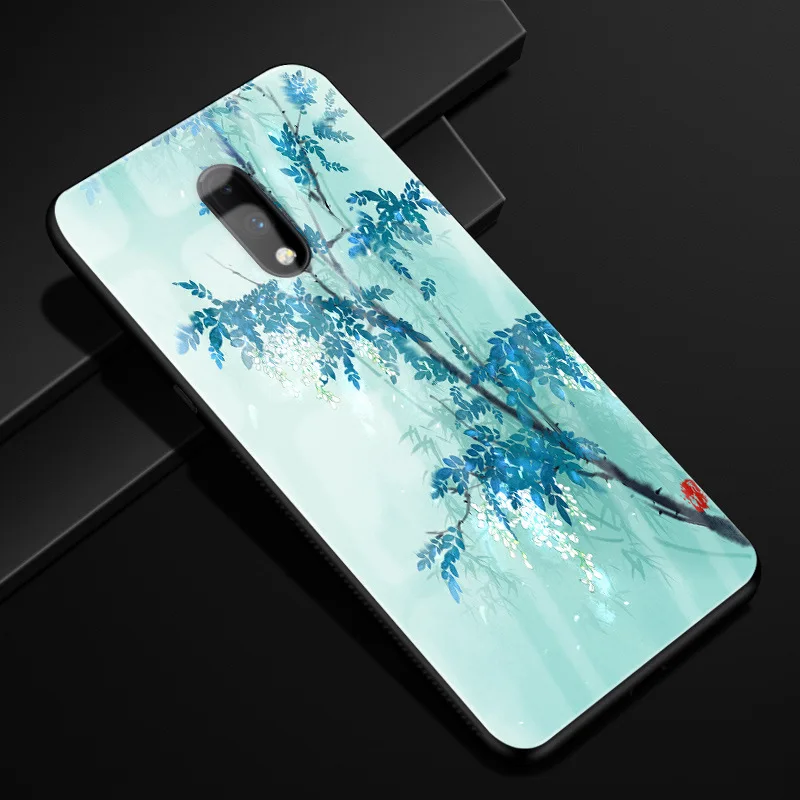 Для Oneplus 7 Pro Чехол оргстекло PC чехол для телефона черный TPU бампер чехол для One Plus 7 7Pro Oneplus 7 Pro закаленное стекло чехол