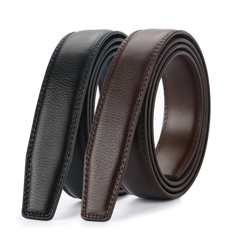 No Buckle 3.1cm Wide Genuine Leather Men Belt Body Without Automatic Buckle Strap Designer Belts Men High Quality Cowskin KZM001