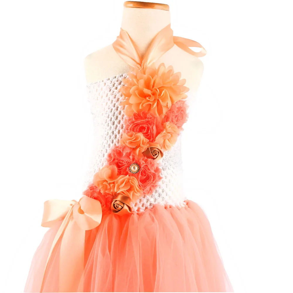 Blush Tulle Flower Girl Vintage Pageant Dance Birthday Princess Tutu Dress Kids Summer Wedding TS055 | Детская одежда и обувь