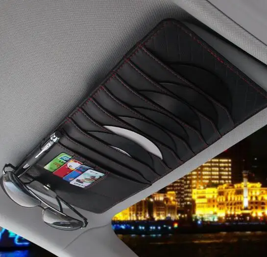 Автомобильный кожаный многофункциональный CD ящик для хранения автомобиля