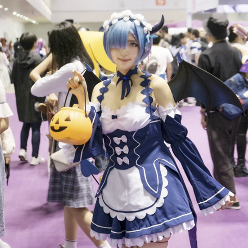 Дьявол крыло Re: Zero Ram Rem Близнецы талисман крылья хвост матч с кимоно горничной