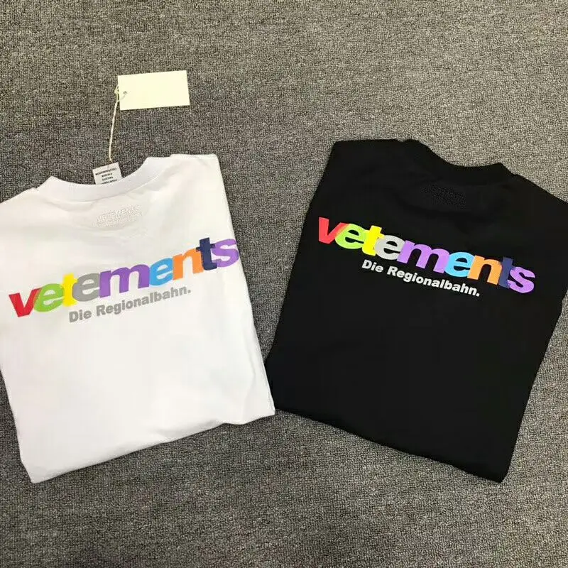 2019 новый топ SS16 летние vetements для детей с принтом букв мужчин черный белый цвет
