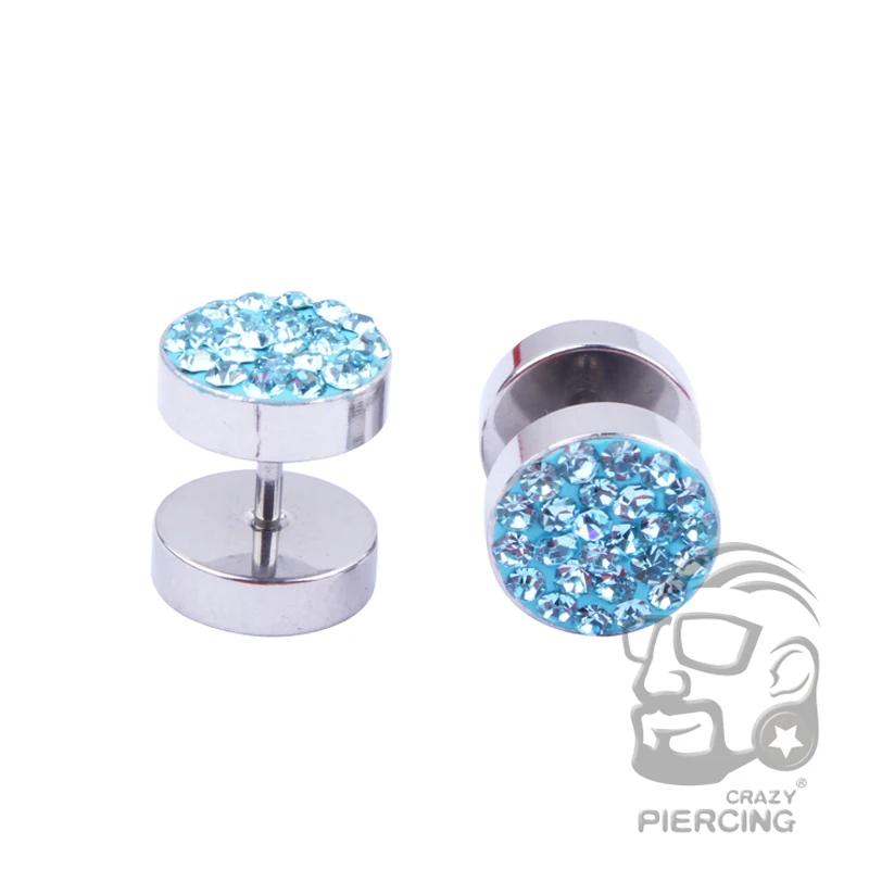1 пара женские круглые серьги гвоздики из хирургической стали|crystal stud earrings|stud