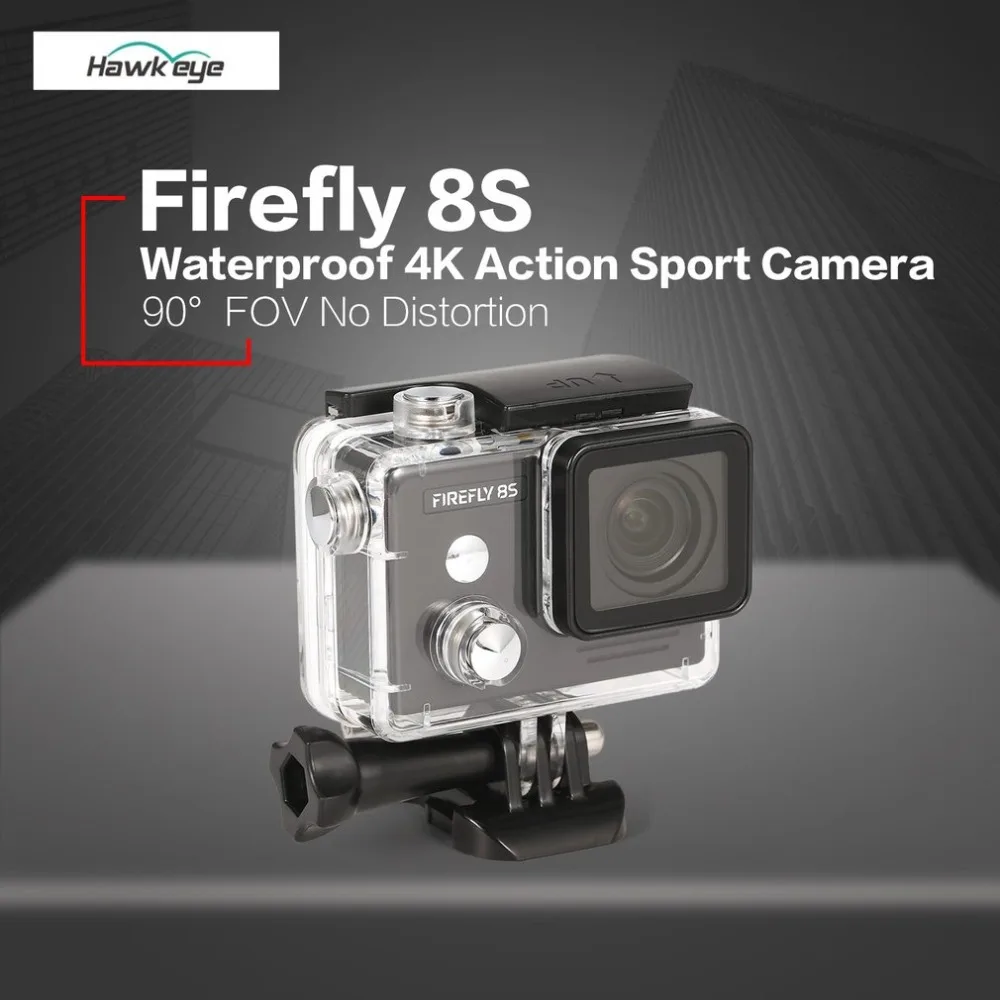 Hawkeye Firefly Водонепроницаемая камера 8 S 4 K 30fps без искажений Bluetooth Wifi HD экшн