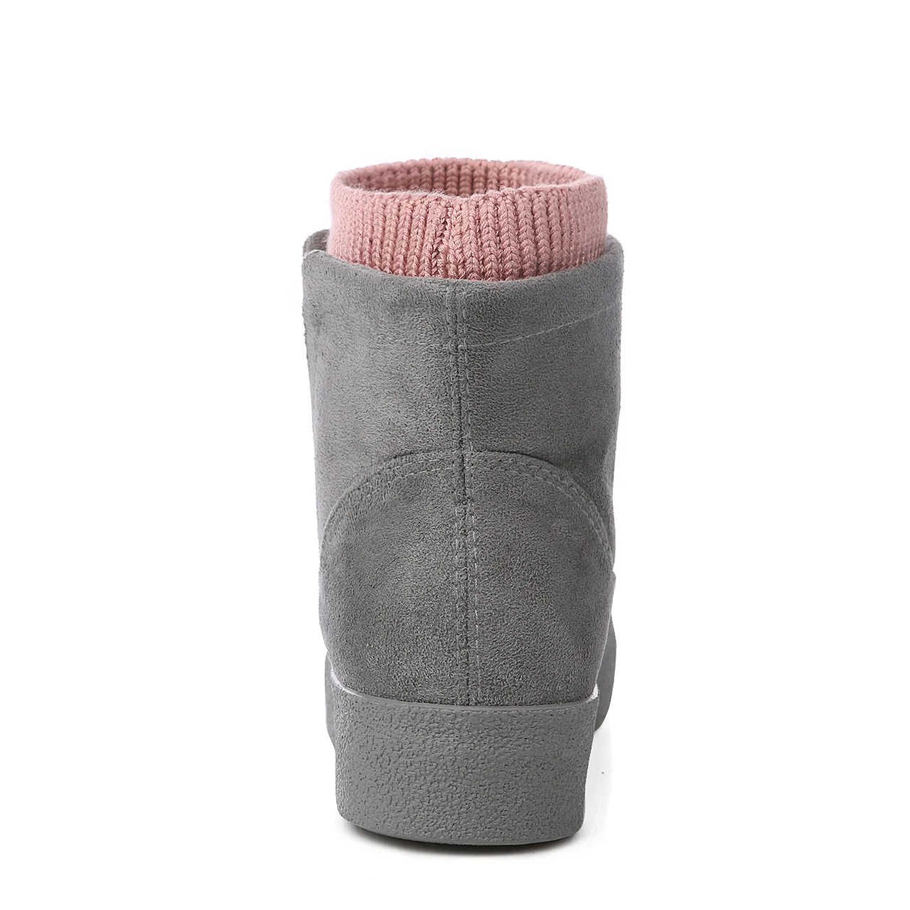 Зимние ботинки; Botas Mujer; Новинка года; женские ботинки; Модные ботильоны из флока на высоком каблуке и платформе; сезон весна-осень