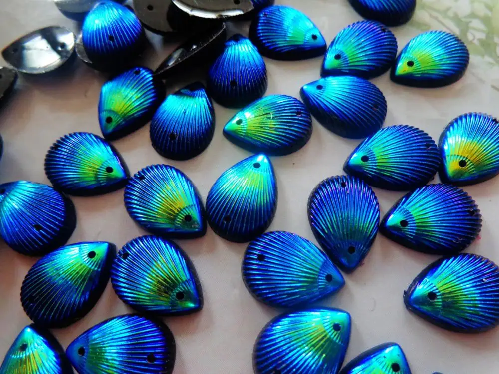 

120pcs 10*14mm Sew On rhinestones dark blue AB colour resin crystal water drop shape stones flatback strass gem stones