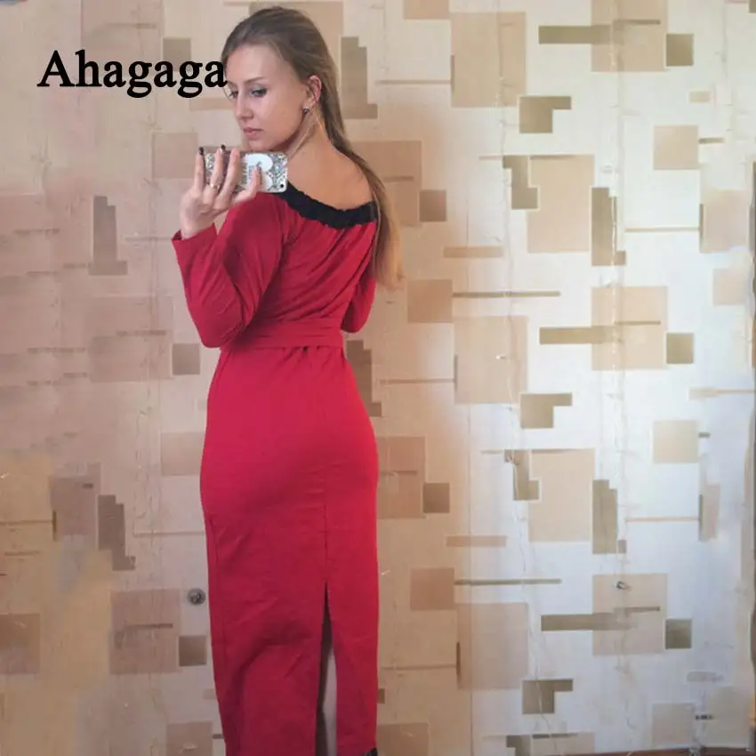 Женское кружевное платье-футляр Ahagaga повседневное облегающее платье с вырезом