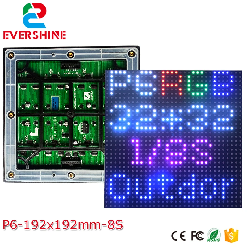 Evershine 6 мм P6 SMD3535 открытый RGB 192x192 32*32 пикселей 1/8 сканирование полноцветный