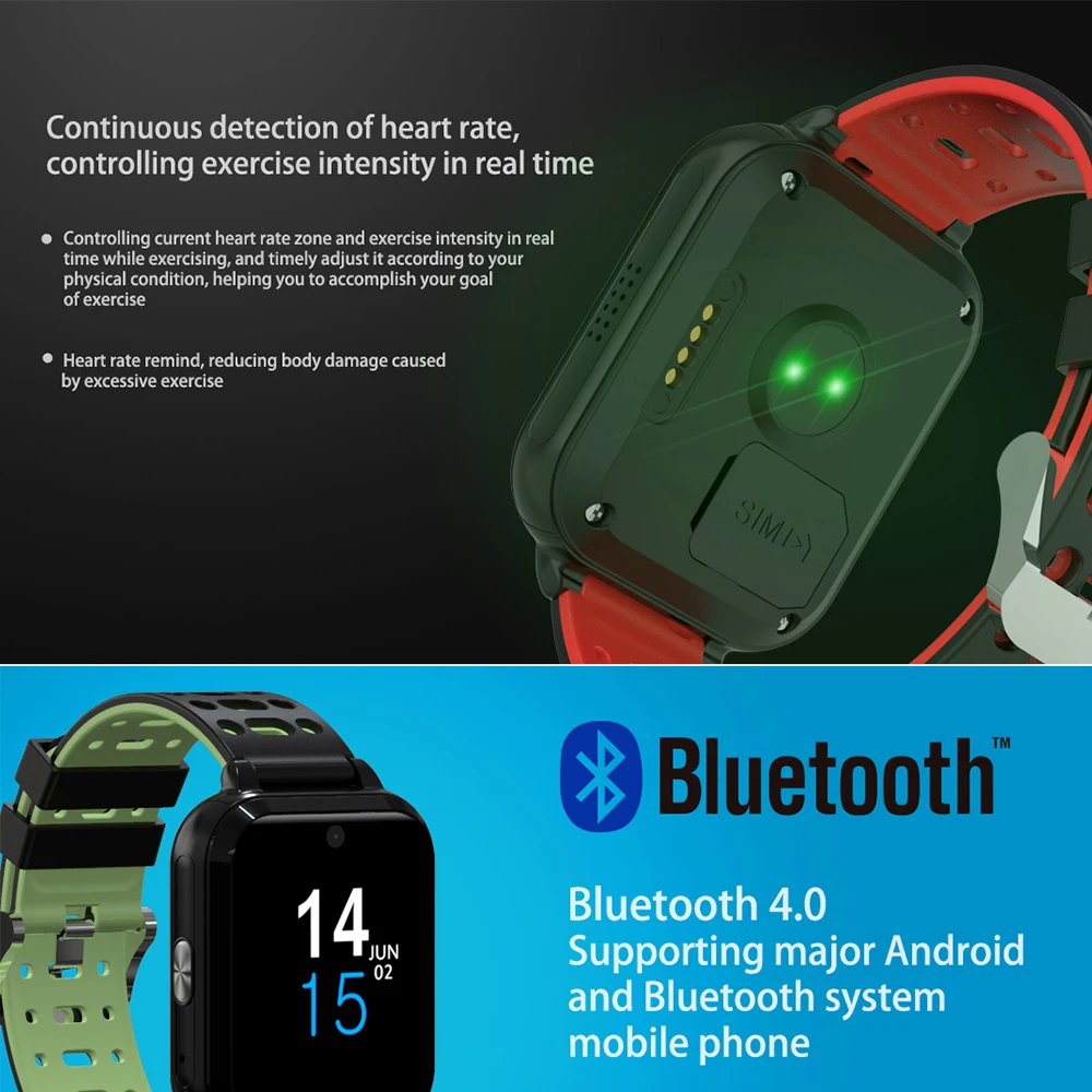 4G Смарт часы телефон Android 1 ГБ/8 ГБ Bluetooth водонепроницаемый трекер сердечного ритма