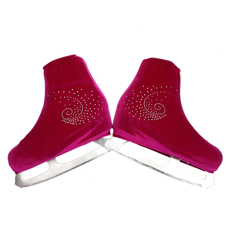 red purple Nasinaya обувь для фигурного катания бархатная Крышка для детей взрослых защитные роликовые коньки аксессуары для катания на коньках блестящие стразы 15 - Цвет: red purple