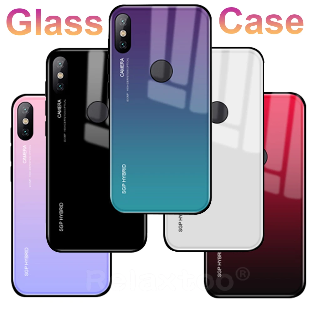 Градиентный чехол из закаленного стекла для xiaomi mi a2 lite чехол coque xio mi xao mi xia mi a 2 2a mi a2 a2lite мягкая задняя крышка для телефона