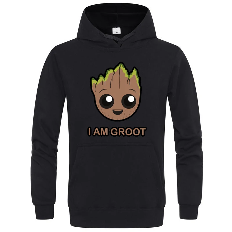 I AM GROOT мужские/женские худи с принтом толстовки осенне-зимняя теплая толстовка