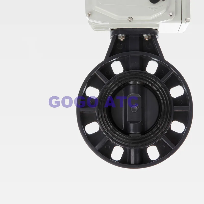 D971X-10S Электрический бабочный клапан из НПВХ DN 65 мм устойчивый к химическим