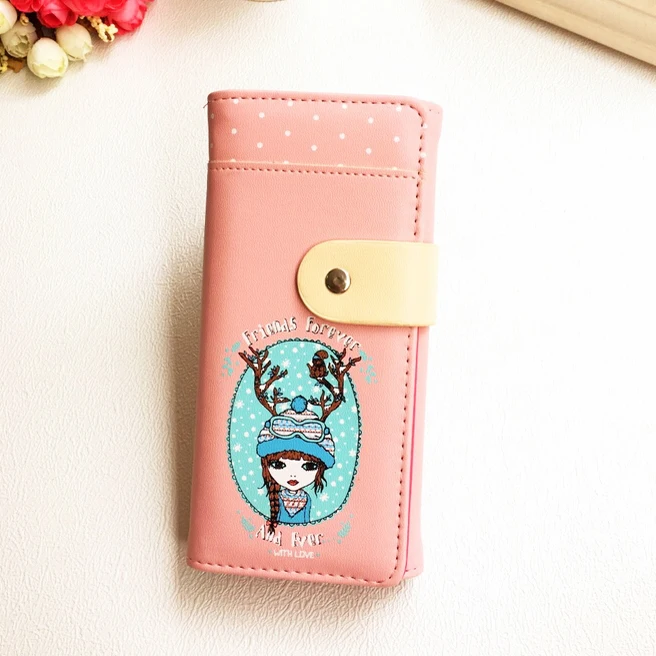 Женские кошельки из искусственной кожи мультфильм куклы клатч Портмоне Деньги