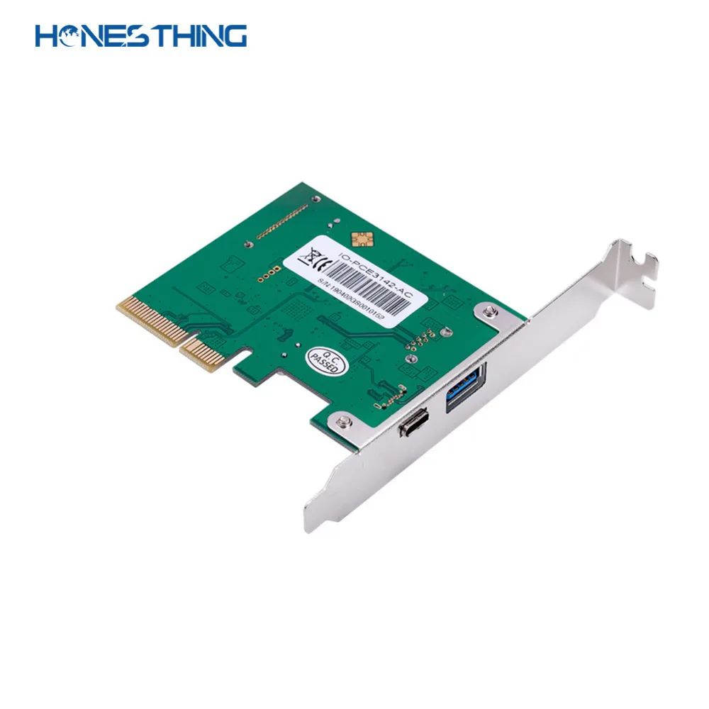 Плата контроллера хоста HonesThing PCI Express на USB3.1 USB Type C A до Gen II 10 Гбит/с повышенная