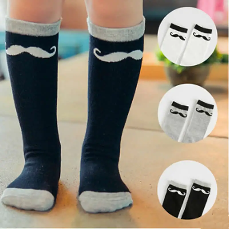 Носки детские до колен шелковые теплые с рисунком панды усов и ног в виде