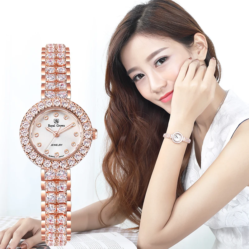 Женские часы королевской короны японские кварцевые ювелирные Изысканная мода