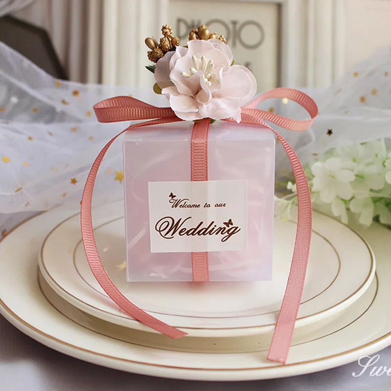 pink 50pcs 50 шт./лот романтические конфеты коробка ПВХ прозрачная Свадебная подарочная коробка baby shower для мальчиков и девочек Подарочные коробки упаковка сумка вечерние принадлежности - Цвет: pink 50pcs