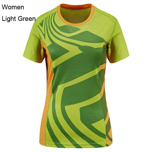 Women Light Green RAY GRACE, женские эластичные быстросохнущие спортивные футболки, Мужская дышащая одежда для бега, фитнеса, тренировок, летние топы, футболки - Цвет: Women Light Green