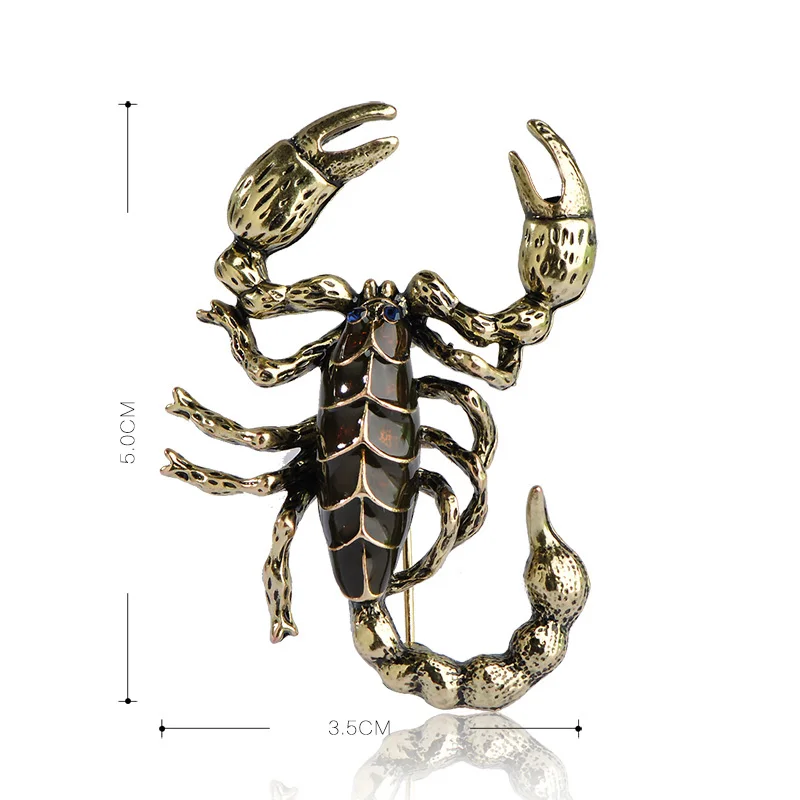 Преувеличены ювелирных изделий скорпион броши для мужчин и женщин эмаль