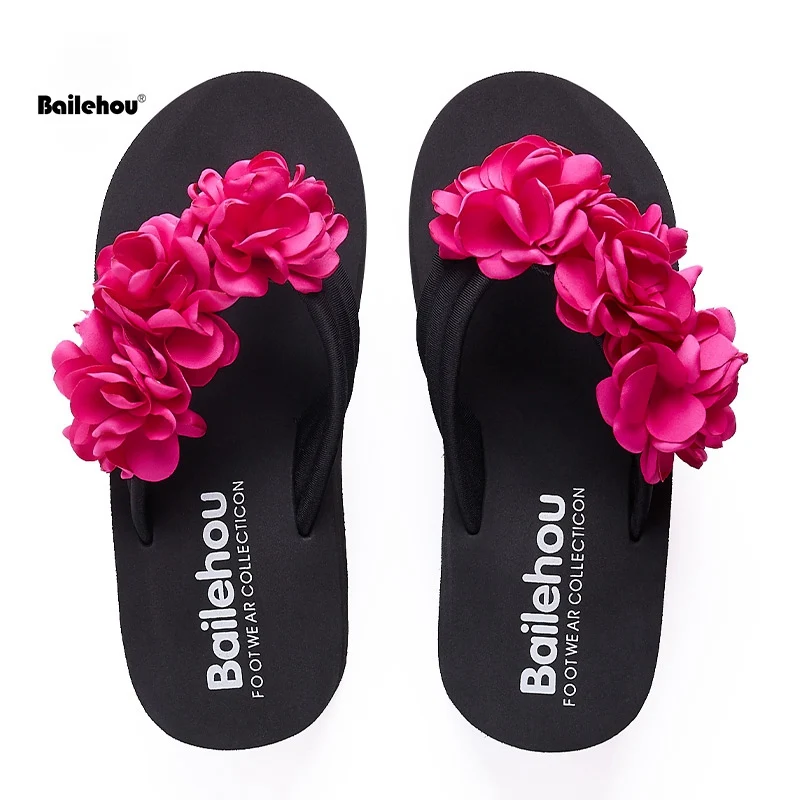 Bailehou/летние шлепанцы женские модные пляжная обувь на платформе прозрачные туфли