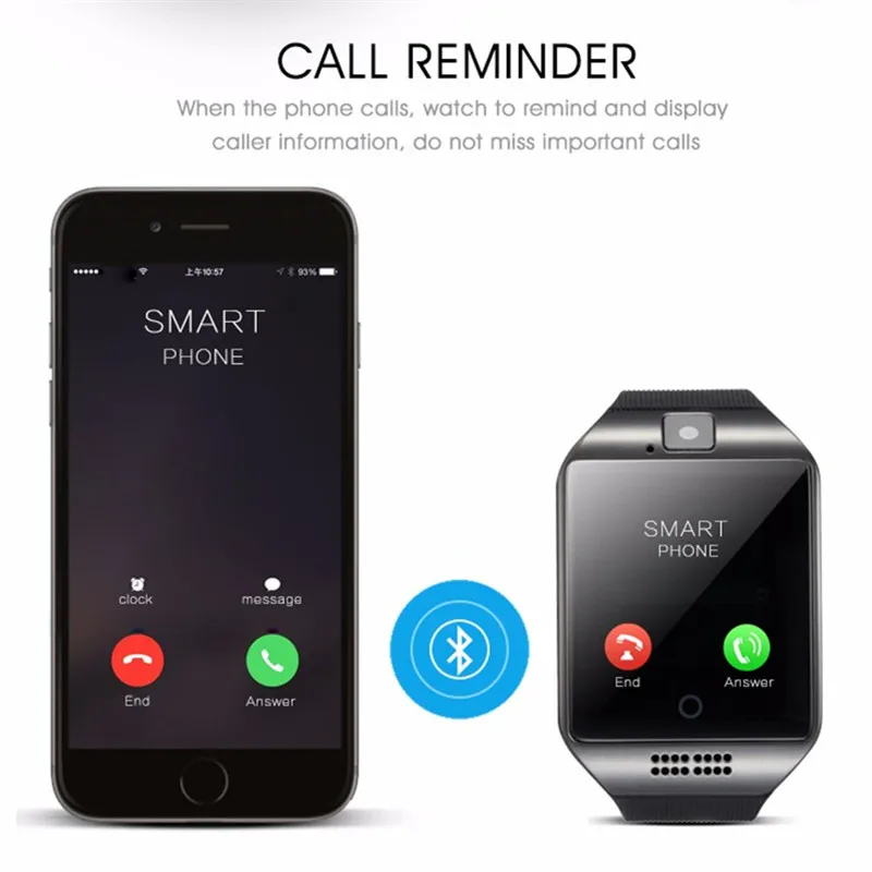 Смарт часы Ataliqi Q18 для мужчин с поддержкой TF sim карты Push сообщение ответ на вызов