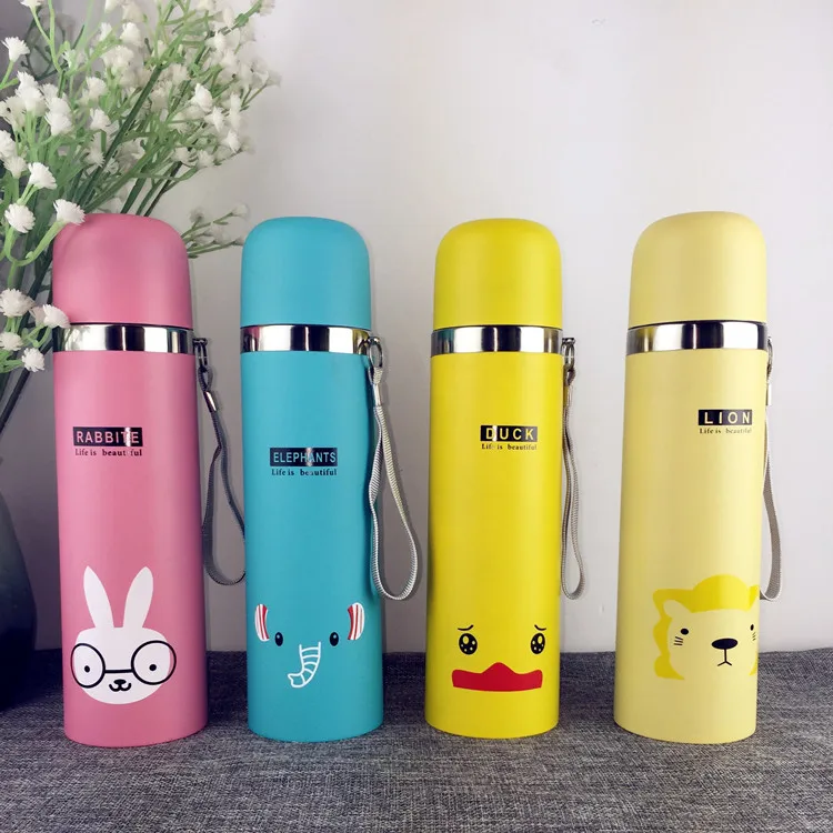 1 шт. термос из нержавеющей стали с милым животным Вакуумная чашка колба пулей