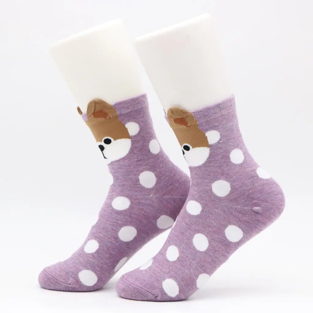 WZ0058 CRAZY FLY Funny Art Animal Women Socks Смазливая новизна 3d лодыжки Хлопок мультфильм носки теплая полоса фламинго шаблон Happy Socks - Цвет: WZ0058