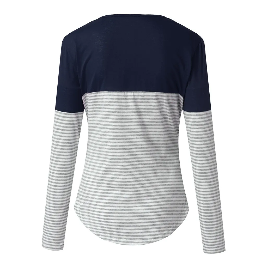 Модная женская одежда для беременных женщин топ кормящих полосатый длинный