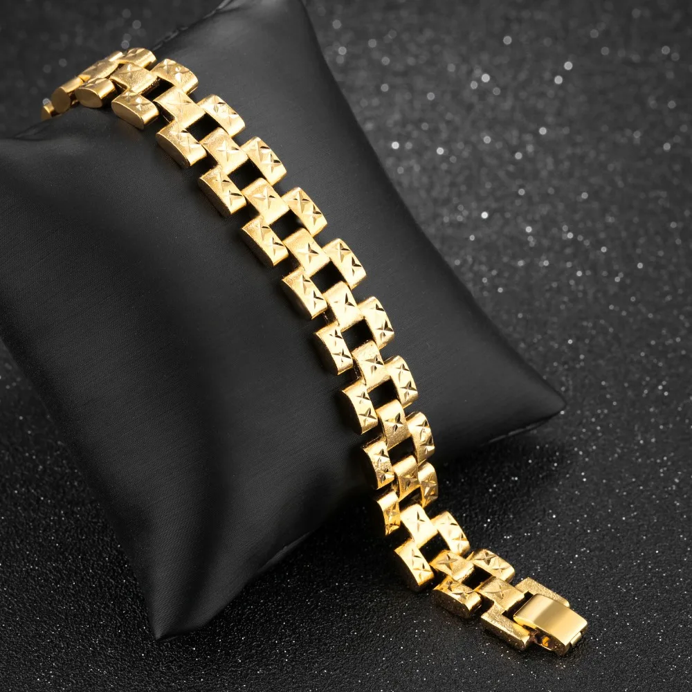 2017 Горячая распродажа мужской браслет золото-цвет модный из нержавеющей стали и
