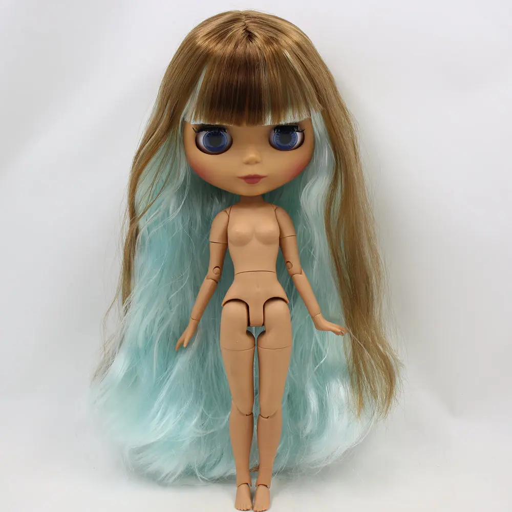 Ледяной DBS Blyth кукольные нет. BL0623/6909 коричневый парик микс из голубые волосы