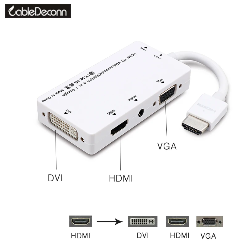 4в1 hdmi к vga dvi с аудио микро usb выход конвертер адаптер кабель для ноутбука PS4 pro PC IV| |