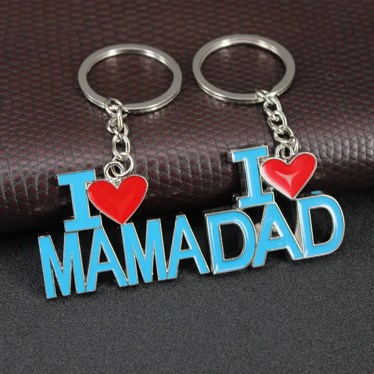 Подарок на день отца День матери я люблю папу мать брелок подарок родителям|keychain