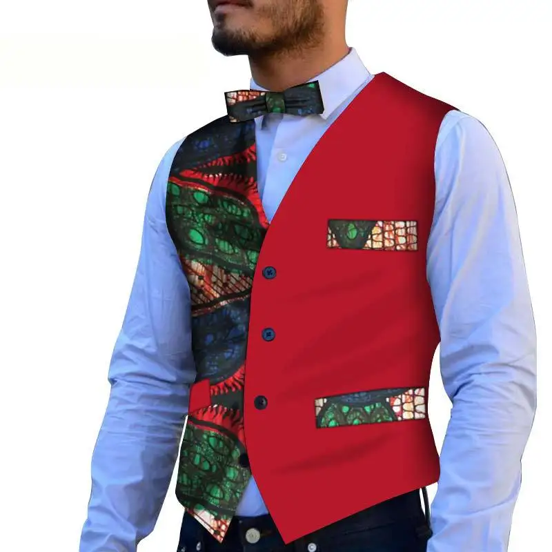 15 Real New Bazin Dress African For Spring And Summer African Men Cotton Plus Size Suit(shirts+vest) M-6xl - Цвет: 15