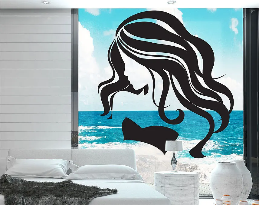 Девушка уход за кожей лица Красота Парикмахерская Наклейка на стену Стикеры