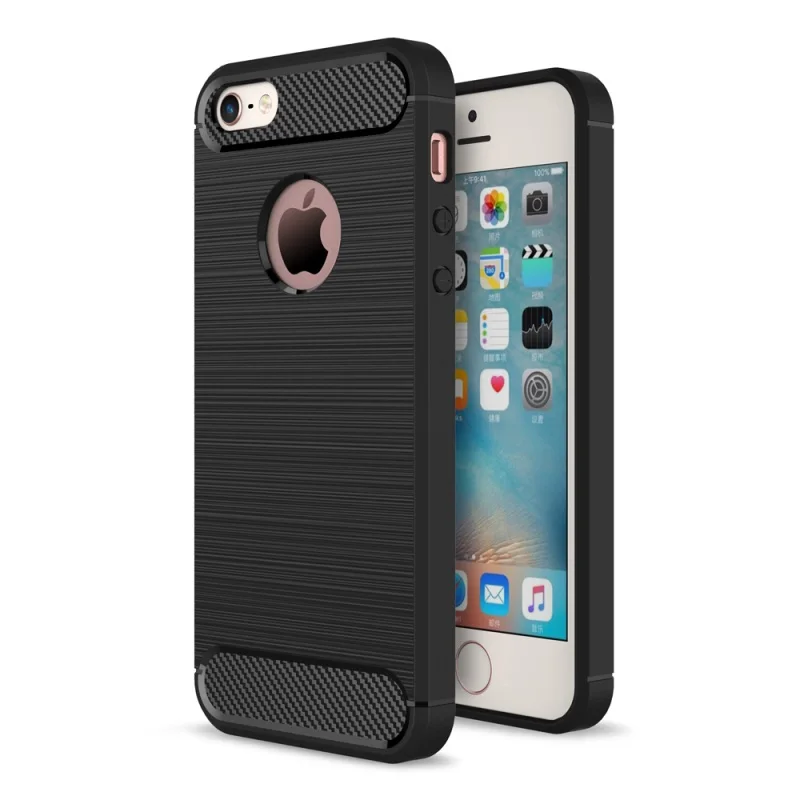 for iPhone 5/5 s/SE Mobile Phone Bag Case Carbon Fibre Brushed TPU Cover Shell Cases SE/5s/5 - Hot Selling | Мобильные телефоны и