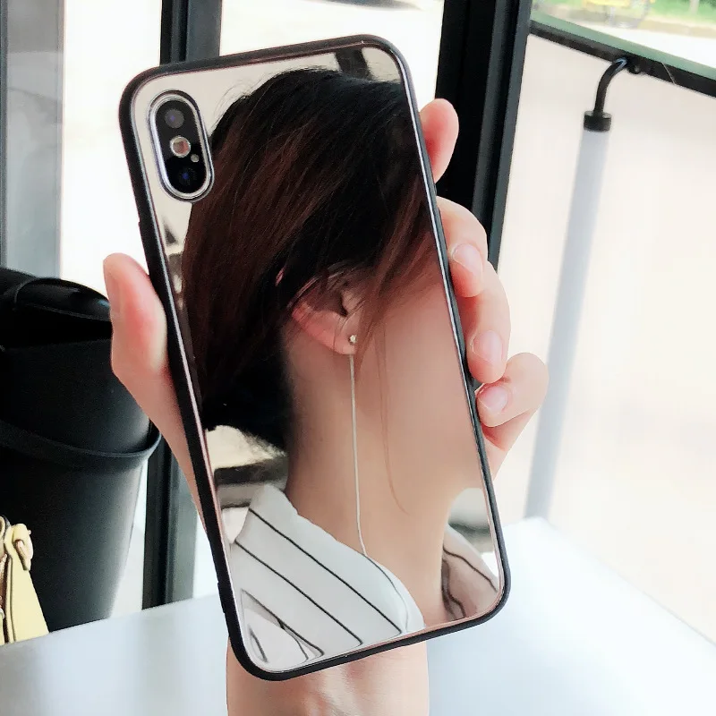Mirror Glass Phone Case For Samsung galaxy J4 J6 S8 S9 S10 Plus J8 2018 J5 J7 Prime A5 A7 2017 Makeup Self-timer TPU Back Cover |