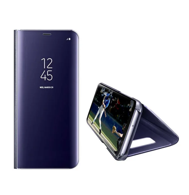 Зеркальный Чехол книжка для Samsung Galaxy S10e S10 Plus из искусственной кожи прозрачный