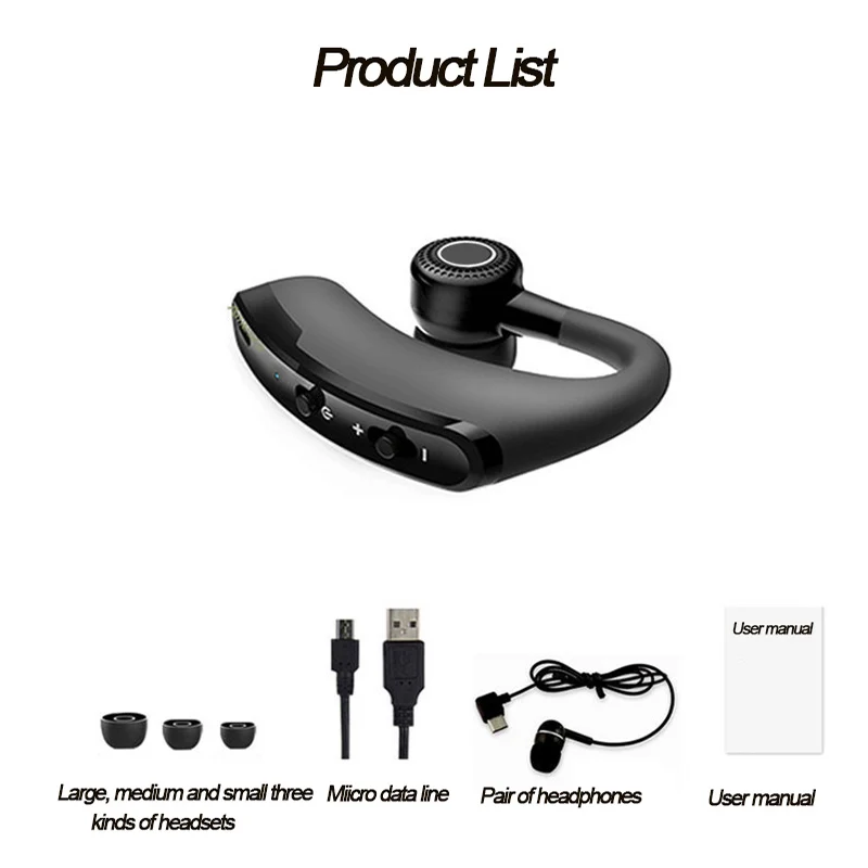 V9 Bluetooth Headset Upgrade Business Hanging Ear Wireless CSR Stereo Belt | Электроника