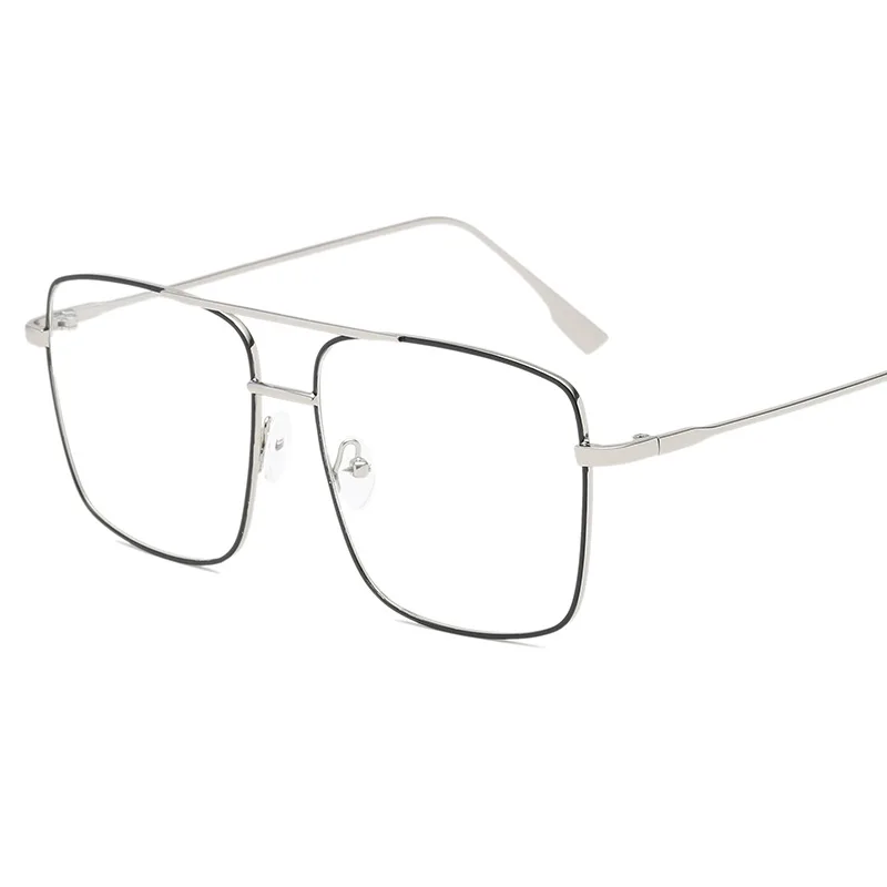 Optical Eye Glasses Frame Men Women Oversized Square Eyeglass Clear Lens Metal Frame Eyewear Accessories Prescription Glass