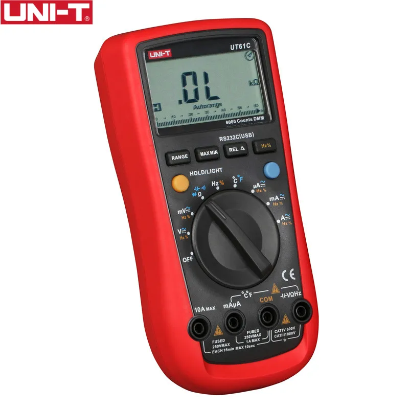 UNI-T UT61C мультиметр цифровые Дисплей Авто Диапазон True RMS Высокая точность ручной
