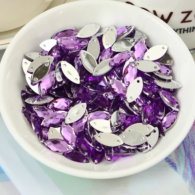 light purple 7*15 мм шитья с украшением в виде кристаллов Flatback стразы пришить кристаллы Камни лошадь; глаза; акрил страз для торжественное платье 200 шт./лот - Цвет: light purple