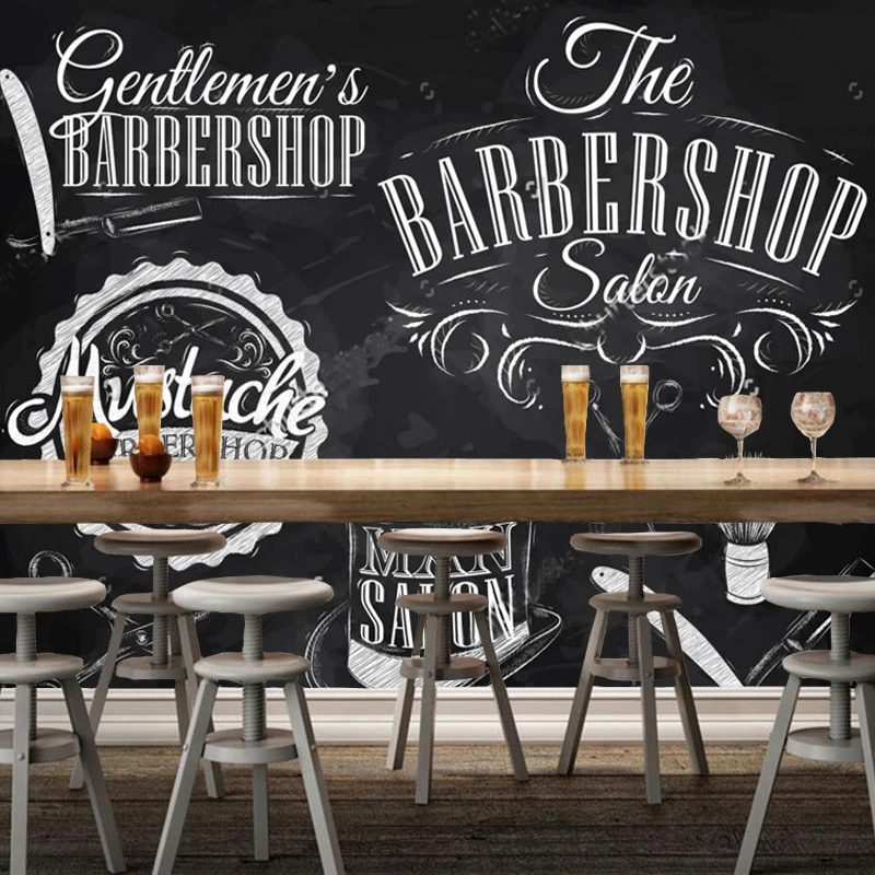 Обои в стиле ретро парикмахерские элементы и инструменты для парикмахерской