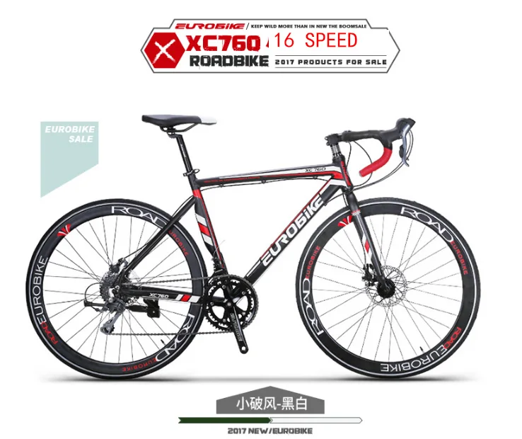 EUROBIKE bike XC760 road 700*49 cm aluminum alloy bicycle14/16/21/27 speed 160-185CM double disc brake | Спорт и развлечения