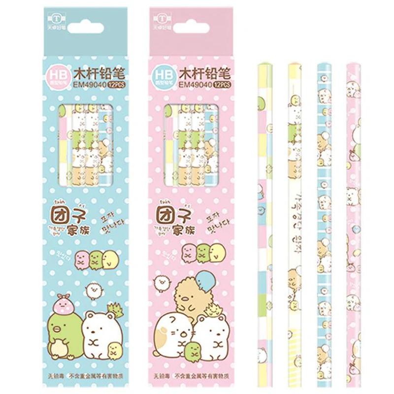12 шт./упак. мультфильм Sumikko Gurashi HB Стандартный деревянных карандашей Карандаш для письма и рисования школьные принадлежности канцелярские подарки