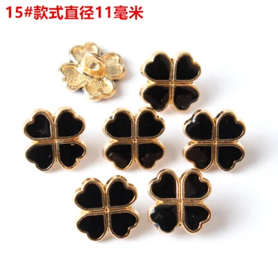O 11mm 20Pcs/lot 11-12.5mm high-grade round button black gold white metal button men and women shirt clothes decorative buttons C086 - Цвет: O 11mm